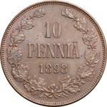 Finland 10 Pennia 1898 at auction Coins and Medals - April 11, 2025