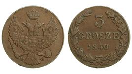 Polska 3 grosze 1840 MW "Ogon wachlarzowaty" na aukcji Hermes Auctions - 24 czerwca 2025