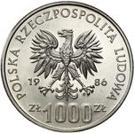 Polska 1000 złotych 1986 MW "Narodowy Czyn Pomocy Szkole" (Próba) na aukcji Niemczyk - 30 czerwca 2025