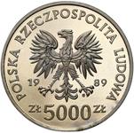 Polska 5000 złotych 1989 MW SW "Wladyslaw II Jagiełło" (Próba) na aukcji Niemczyk - 30 czerwca 2025