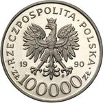 Poland 100000 Zlotych 1990 MW "The 10th Anniversary of forming the Solidarity Trade Union" (Pattern) at auction Niemczyk - June 30, 2025