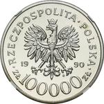 Poland 100000 Zlotych 1990 MW "The 10th Anniversary of forming the Solidarity Trade Union" (Pattern) at auction Niemczyk - June 29, 2025