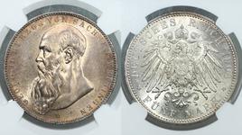 Deutschland 5 Mark 1908 D "Sachsen-Meiningen" auf der Auktion Hermes Auctions - 5. August 2025