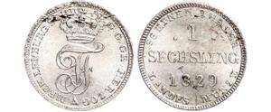 Mecklenburg-Schwerin Sechsling 1829 auf der Auktion WAG - 10. Mai 2020