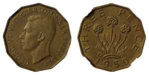 Großbritannien 3 Pence 1950 HP auf der Auktion Nihon - 12. Juli 2020
