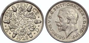 Великобритания 6 пенсов 1928 auf der Auktion Katz - 20. Dezember 2020