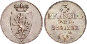 Reuß-Greiz 3 Pfennige 1831 L auf der Auktion WAG - 14. März 2021