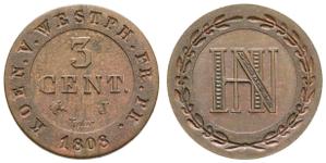 Westfalen 5 Centimes 1808 J auf der Auktion Felzmann - 30. Juni 2021