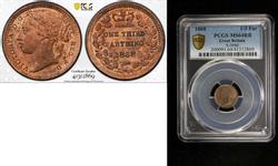 Großbritannien 1/3 Farthing 1868 auf der Auktion Stephen Album - 16. August 2021