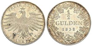 Frankfurt am Main 1/2 Gulden 1838 auf der Auktion Künker - 12. Oktober 2021