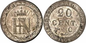 Westfalen 20 Centimos 1808 C auf der Auktion Münzzentrum Rheinland, Heinz-W. Müller - 17. September 2021