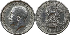 Wielka Brytania 6 pensow 1919 na aukcji BAC - 15 grudnia 2021