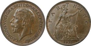United Kingdom Farthing 1935 at auction BAC - December 15, 2021