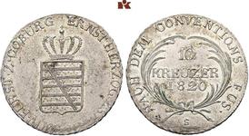 Sachsen-Coburg-Saalfeld 10 Kreuzer 1820 S auf der Auktion Künker - 2. Februar 2022