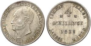 Mecklenburg-Schwerin 4 Schillinge 1828 auf der Auktion Grün - 11. Mai 2022