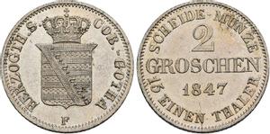 Sachsen-Coburg und Gotha 2 Groschen 1847 F auf der Auktion HIRSCH - 23. September 2022