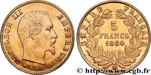 France 5 Francs 1860 BB at auction cgb.fr - June 3, 2025