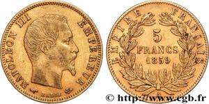 France 5 Francs 1859 A at auction cgb.fr - July 22, 2025