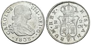 Spain 2 Reales 1803 S CN at auction Tauler & Fau - February 20, 2025