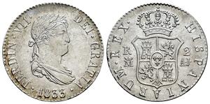 Испания 2 реала 1833 M AJ на аукционе Tauler & Fau - February 20, 2025