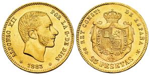 Spain 25 Pesetas 1883 MSM at auction Tauler & Fau - February 20, 2025