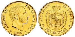 Spain 25 Pesetas 1883 MSM at auction Tauler & Fau - February 20, 2025
