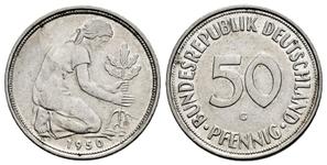 Alemania 50 Pfennige 1950 G "Bank deutscher Länder" en subasta Tauler & Fau - 24 de abril de 2025