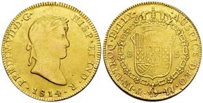México 8 escudos 1814 Mo JJ en subasta Tauler & Fau - 13 de mayo de 2025