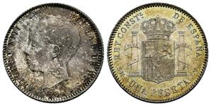 Spain 1 Peseta 1900 SMV at auction Tauler & Fau - May 13, 2025