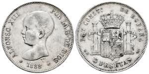 España 5 pesetas 1888 MSM en subasta Tauler & Fau - 13 de mayo de 2025