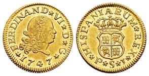 España Medio escudo 1747 S PJ en subasta Tauler & Fau - 23 de mayo de 2025