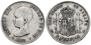 España 5 pesetas 1888 MSM en subasta Tauler & Fau - 23 de mayo de 2025