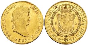México 8 escudos 1817 Mo JJ en subasta Tauler & Fau - 24 de junio de 2025