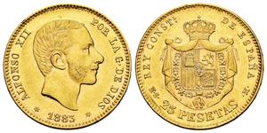 Spain 25 Pesetas 1883 MSM at auction Tauler & Fau - June 24, 2025