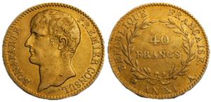 Франция 40 франков AN XI (1802-1803) A на аукционе V. GADOURY - 2 июля 2025