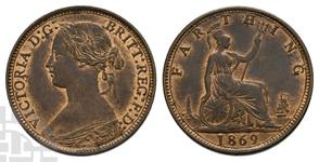 Großbritannien 1 Farthing 1869 auf der Auktion TimeLine Auctions - 1. Dezember 2024