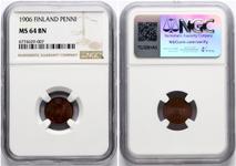 Finland 1 Penni 1906 at auction Numisbalt - March 10, 2024
