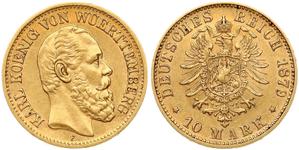 Germany 10 Mark 1879 F "Wurtenberg" at auction Numisbalt - February 11, 2024