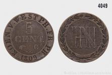 Westfalen 5 Centimes 1809 C auf der Auktion Wormser Auktionshaus - 5. März 2020