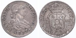 Spain 1/2 Real 1797 M MF at auction Silicua Coins - June 18, 2021