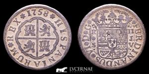 Испания 2 реала 1758 S JV на аукционе Lucernae Numismática  - July 17, 2023