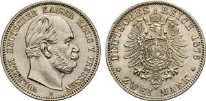 Alemania 2 marcos 1876 A "Prusia" en subasta Auktionshaus Tietjen+Co oHg - 11 de enero de 2025