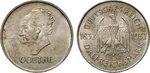 Deutschland 3 Reichsmark 1932 J "Goethe" auf der Auktion Auktionshaus Tietjen+Co oHg - 11. Januar 2025
