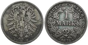 Германия 1 марка 1876 C на аукционе Aphrodite Art Coins - 18 мая 2025
