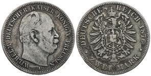 Alemania 2 marcos 1876 A "Prusia" en subasta Aphrodite Art Coins - 18 de mayo de 2025