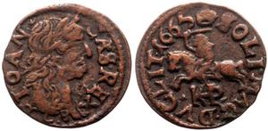 Polska Szeląg 1665 TLB "Boratynka koronna" na aukcji Numismad Dr. Dominik Elkowicz - 4 listopada 2024