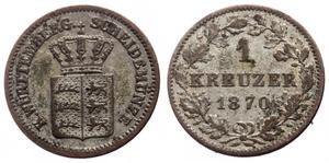 Вюртемберг 1 крейцер 1869 at auction Numismad Dr. Dominik Elkowicz - July 9, 2024