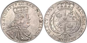 Polska Tymf (18 groszy) 1753 "Koronny" na aukcji BERLINER MÜNZAUKTION - 22 marca 2025