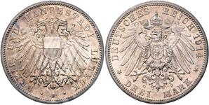 Deutschland 3 Mark 1914 A "Lübeck" auf der Auktion BERLINER MÜNZAUKTION - 22. März 2025