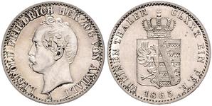 Anhalt-Dessau 1/6 Thaler 1865 A at auction BERLINER MÜNZAUKTION - October 31, 2020